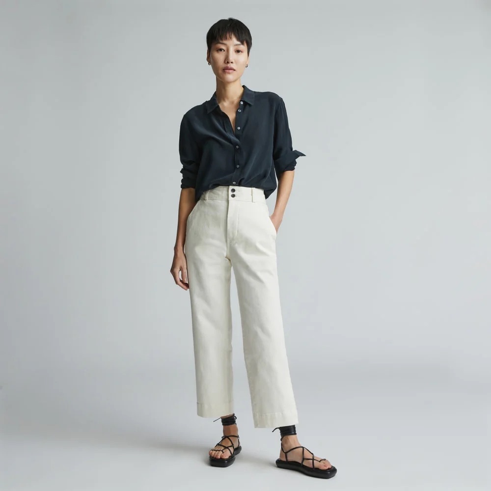 Everlane | THE ORGANIC STRAIGHT-LEG PANT in bone